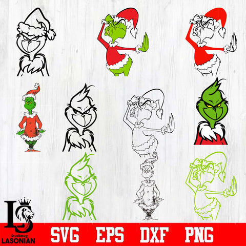 grinch bundle 24 file svg dxf pdf png file