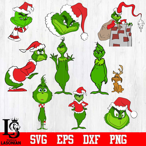 grinch bundle 9 file svg dxf pdf png file
