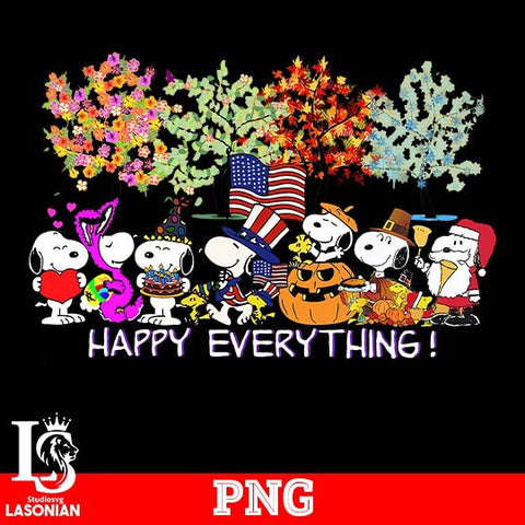 happy everything, snoopy christmas png file
