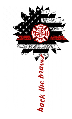 Back the brave sunflower firefighter svg eps dxf png file