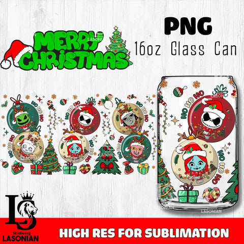 jack and sally PNG, jack and sally Glass Cup Wrap , Libbey Can Glass Cup 1 PNG file, digital download