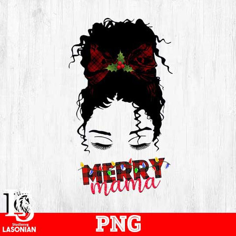 merry mama messy bun png file