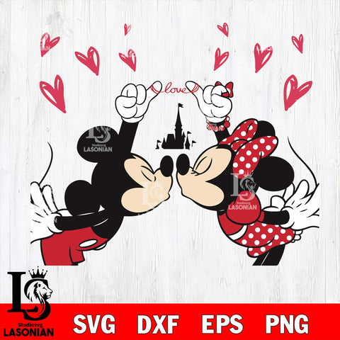 mickey minnie Love valentines  svg , mickey valentine's day svg eps dxf png file, digital download