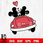 mickey minnie car valentines  svg , mickey valentine's day svg eps dxf png file, digital download