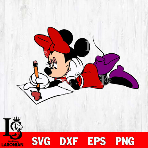 minnie Love valentines svg , mickey valentine's day svg eps dxf png file, digital download