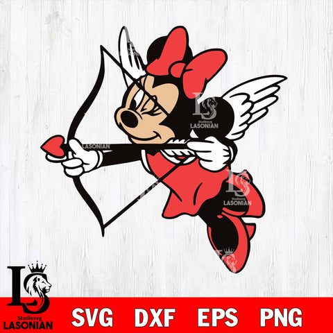 minnie valentines  svg , mickey valentine's day svg eps dxf png file, digital download