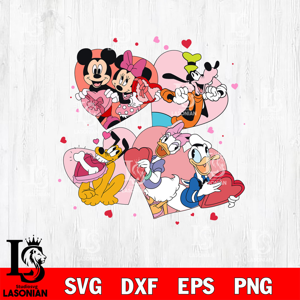 Mickey Valentines Day svg, disney valentine's day svg eps dxf png file,  digital download