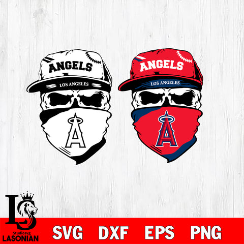 Los Angeles Angels skull SVG DXF EPS PNG Files, Cricut, Silhouette Studio, Digital Download, Cut Files