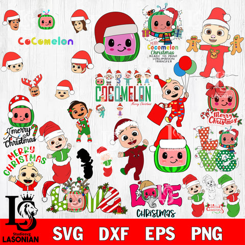 Cocomelon christmas bundle svg eps dxf png file , bundle christmas svg