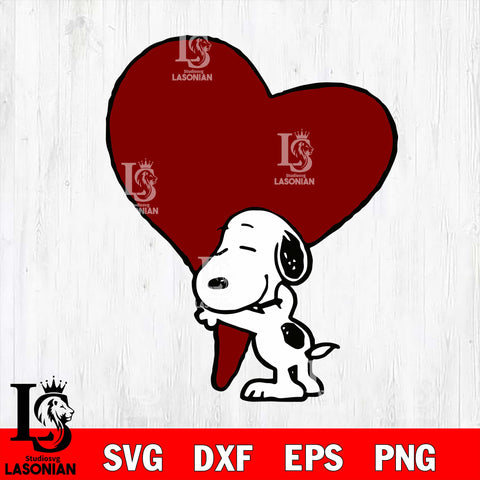 Snoopy maroon heart svg eps dxf png file