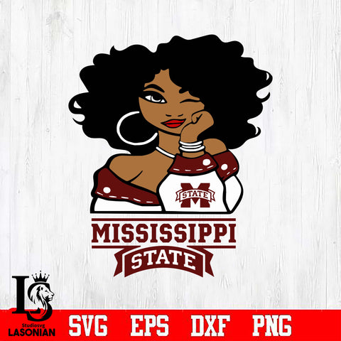 girl Mississippi State Bulldogs  svg eps dxf png file