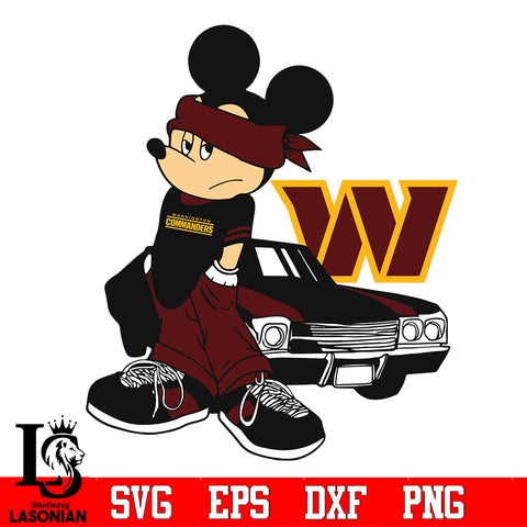 Washington Commanders  Gangster Mickey Mouse svg eps dxf png file