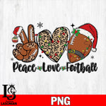 peace love football svg eps dxf png file, digital download