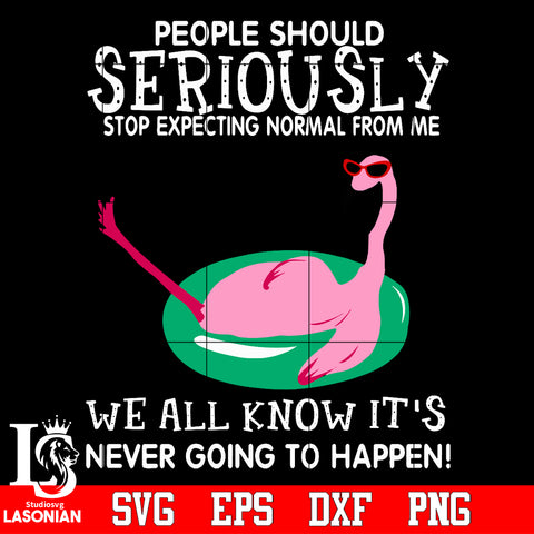 people should seriously stop expecting normal for me we all know it's never going to happen Svg Dxf Eps Png file