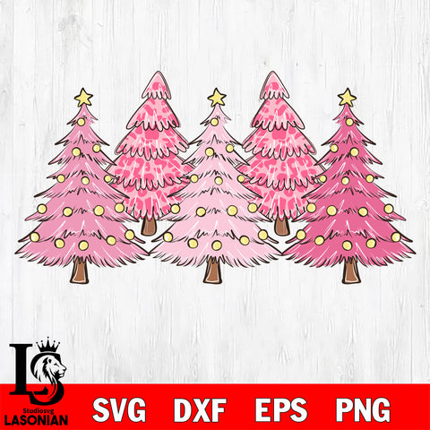 pine tree pink svg eps dxf png file, digital download