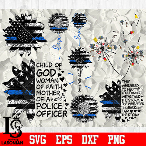 police flower bundle 2 svg dxf eps png file