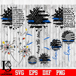 police flower bundle 4 svg dxf eps png file