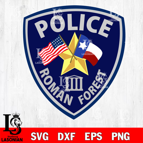 roman forest police department badge svg eps dxf png file