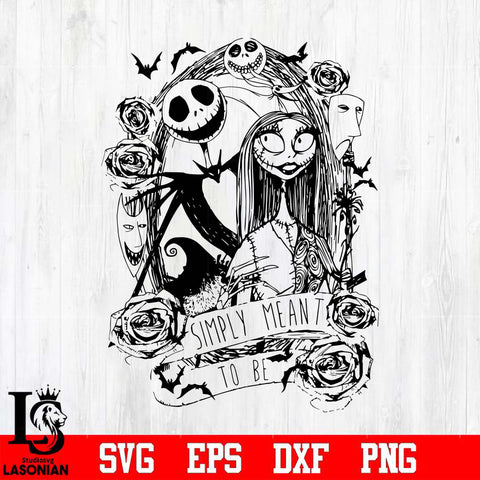 simply meant svg, Jack Skellington And Sally svg, png, dxf, eps digital file