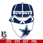 skull dallas cowboy svg,eps,dxf,png file