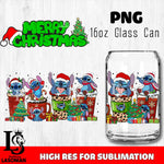 stitch christmas  PNG, stitch Glass Cup Wrap , Libbey Can Glass Cup 5 PNG file, digital download