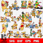 Wine the pooh christmas bundle  svg eps dxf png file , Digital download
